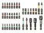 Ein Satz Schraubendreher-Bits, einschließlich PH, PZ, Torx und Sechskant-Bits, sowie Adapter.