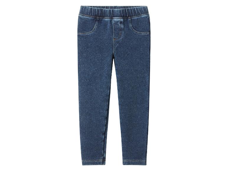 Blaue Kinder-Denim-Jeggings mit Gummibund und Ziertaschen
