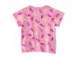 Rosa T-Shirt mit Eiscreme- und gelben Sonnenmuster.