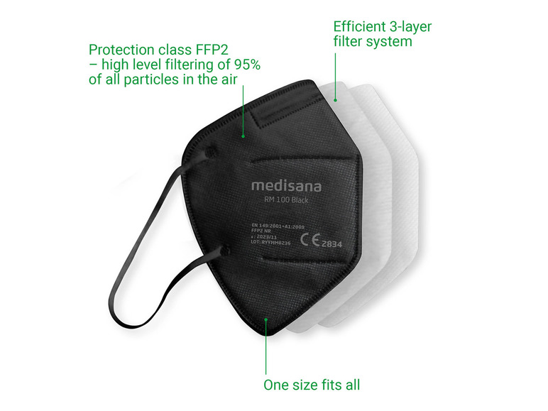 Gehe zu Vollbildansicht: MEDISANA RM 100 FFP2 Atemschutzmasken 10pcs/set - Bild 8