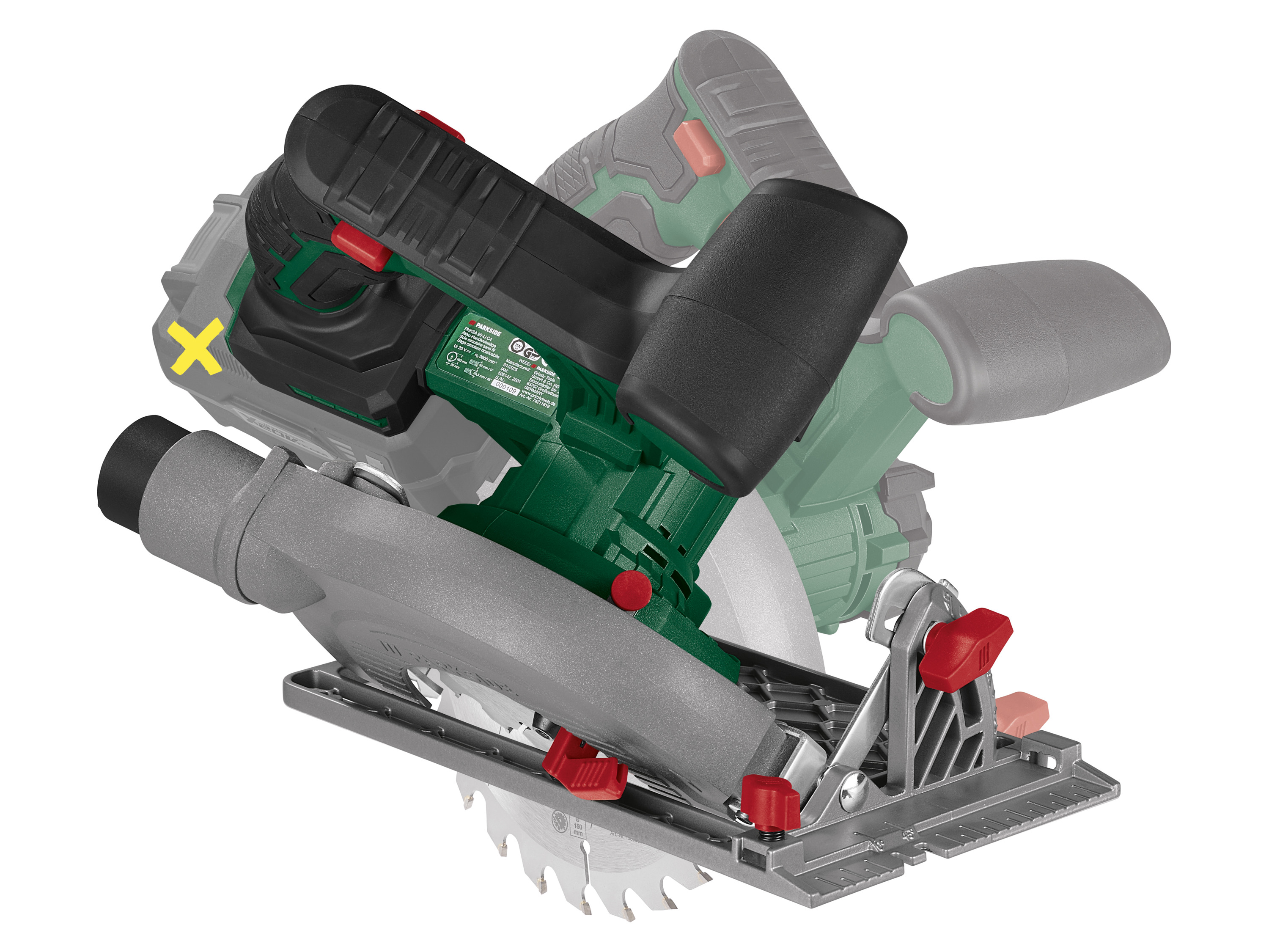 Thumbnail - PARKSIDE® 20 V Akku-Handkreissäge »PHKSA 20-Li C4«, ohne Akku und Ladegerät