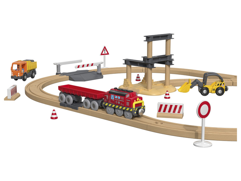 Gehe zu Vollbildansicht: Playtive Eisenbahn-Set Baustelle / Erneuerbare Energien, aus Buchenholz - Bild 5