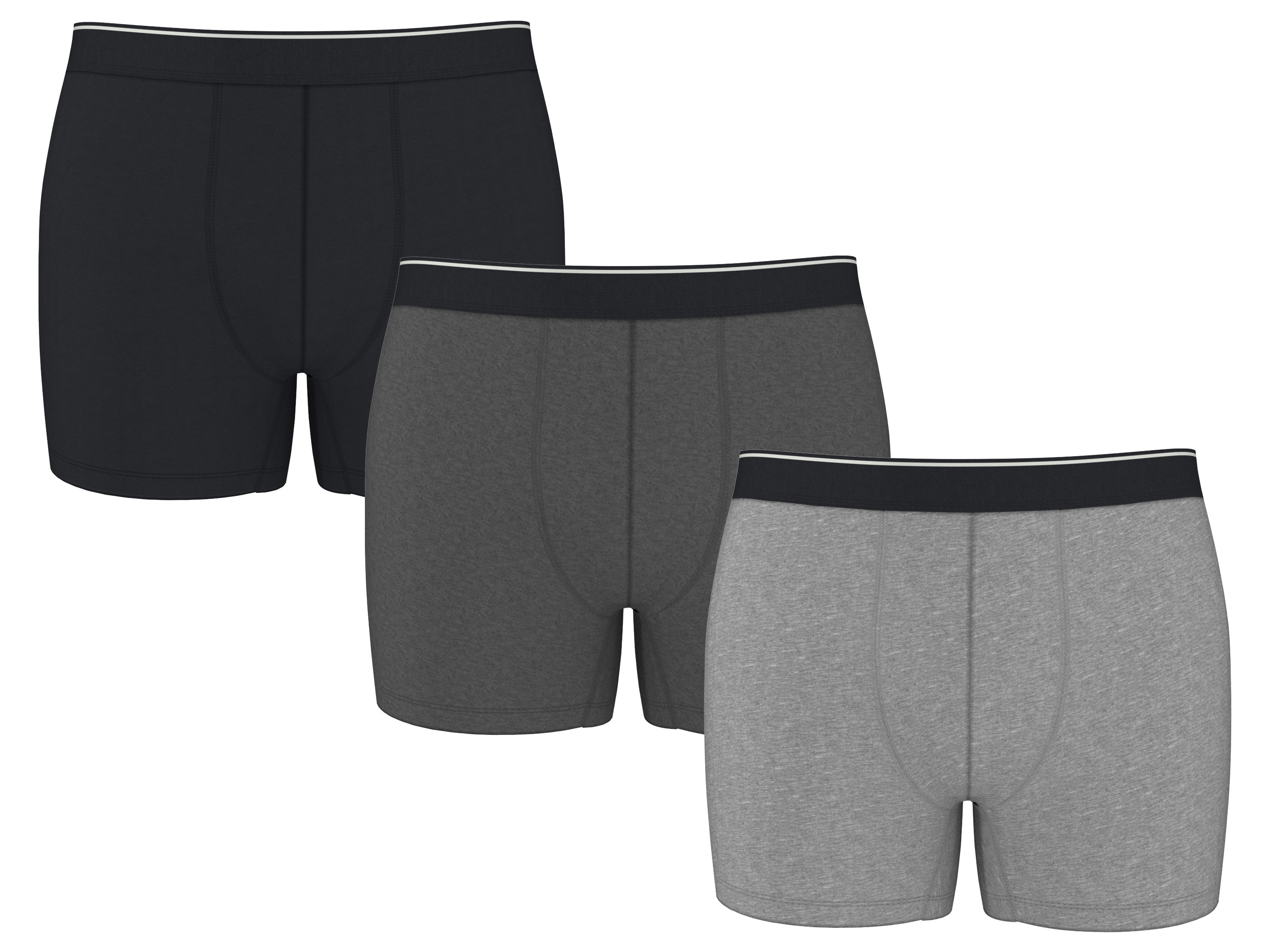 ESMARA MEN Boxer, 3 Stück (Schwarz/Grau, 5/M)""