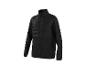 Schwarze langärmelige Steppjacke mit Stehkragen.