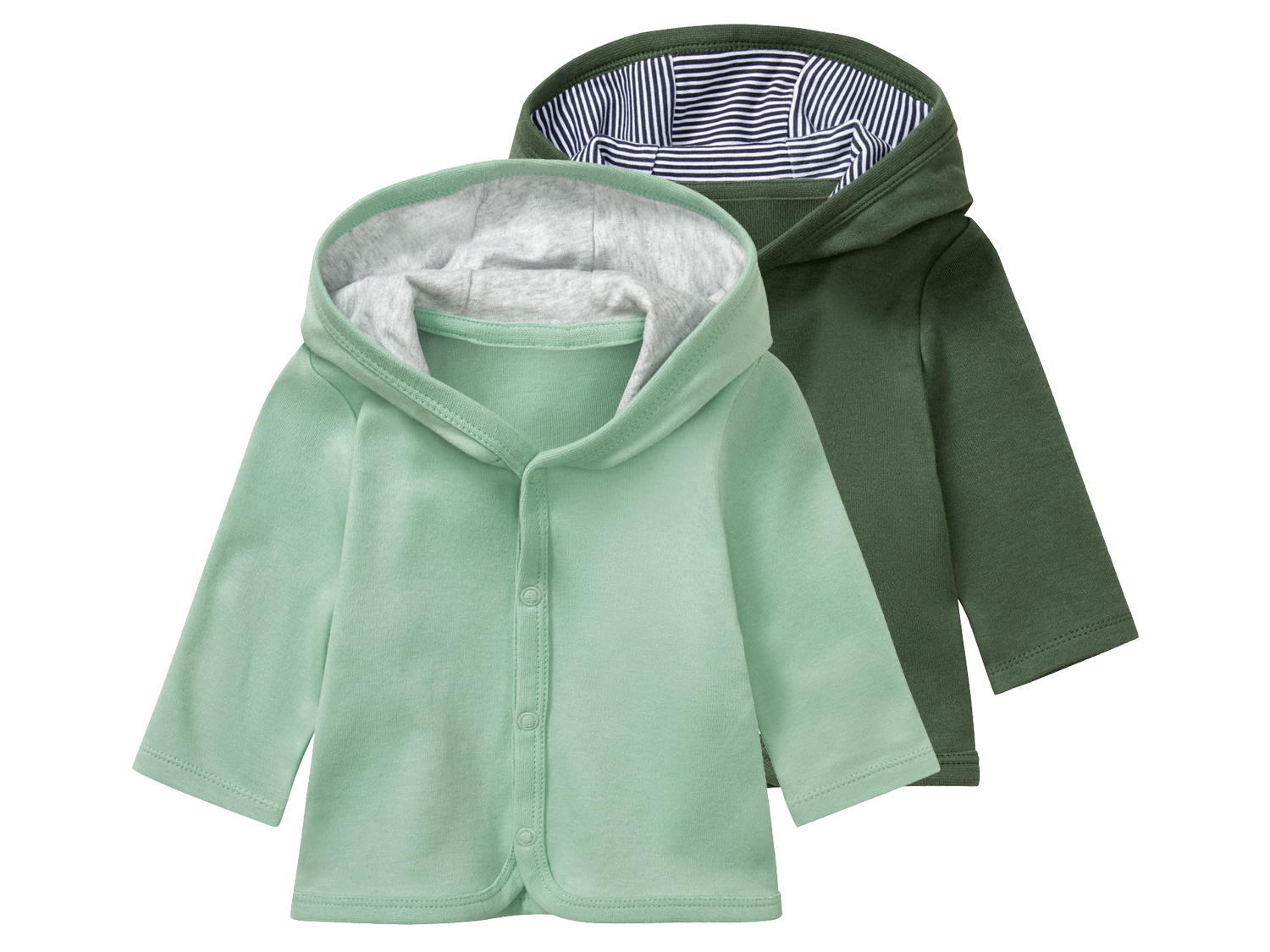 lupilu® Baby Jäckchen 2er (86/92, grün/dunkelgrau) | 04055334635530