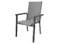 Grauer Gartenstuhl mit Armlehnen