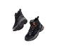 CRIVIT Premium Damen-Leder-Trekkingstiefel in Schwarz