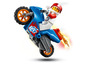 Lego-Motorrad mit einer Minifigur eines Stuntfahrers.