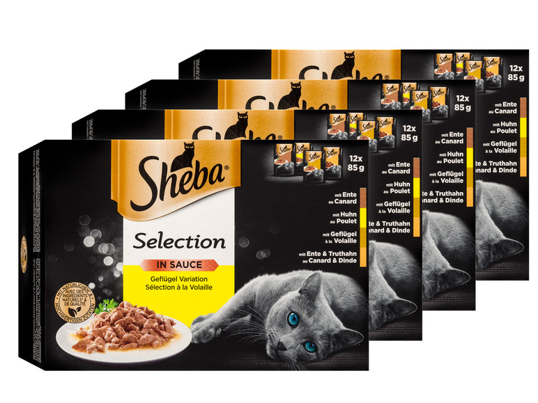 Gehe zu Vollbildansicht: Sheba Multipack Selection in Sauce Geflügel Variation, 4 x 12 x 85 g - Bild 1