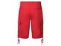 Rote Cargo-Shorts mit Taschen.