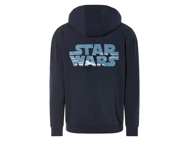 Ein dunkelblauer Hoodie mit einem Star Wars Logo.