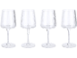 Set aus vier geriffelten Weingläsern mit elegantem Stiel