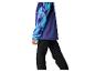 Herren-Sportjacke mit blauem, abstraktem Muster und schwarze Sporthose.