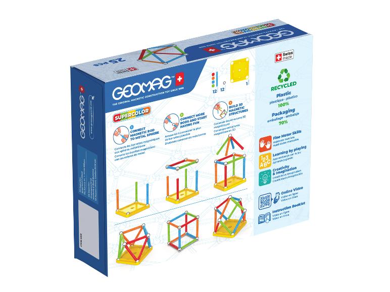 Magnetisches Konstruktionsset mit 25 Teilen, fördert Feinmotorik und Kreativität.