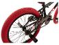 Schwarzes BMX-Fahrrad mit roten Reifen und Pegs
