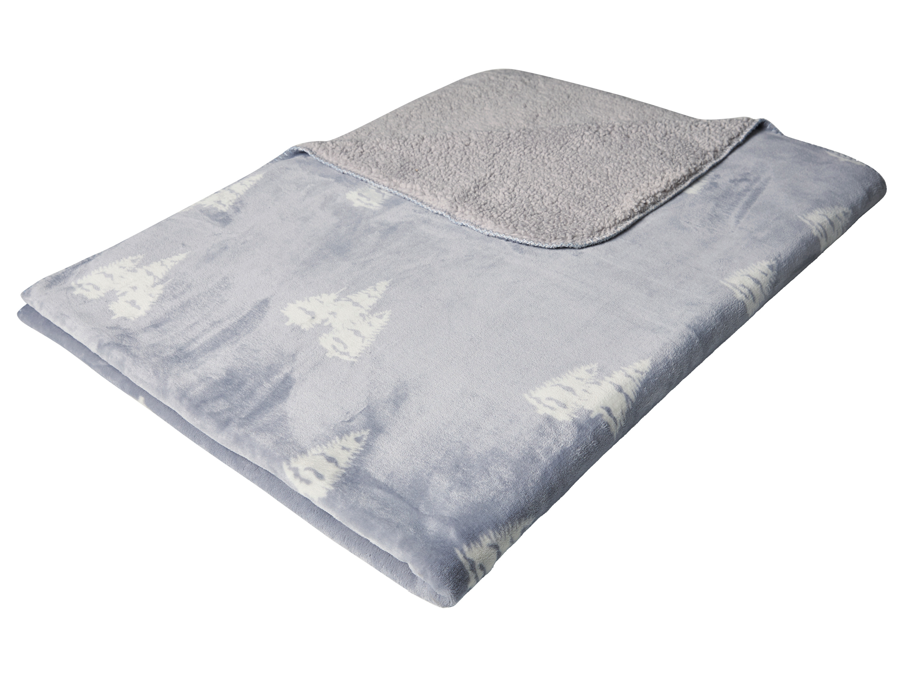 Thumbnail - LIVARNO home Teddyfleece-Kuscheldecke, 140 x 180 cm (Grau)