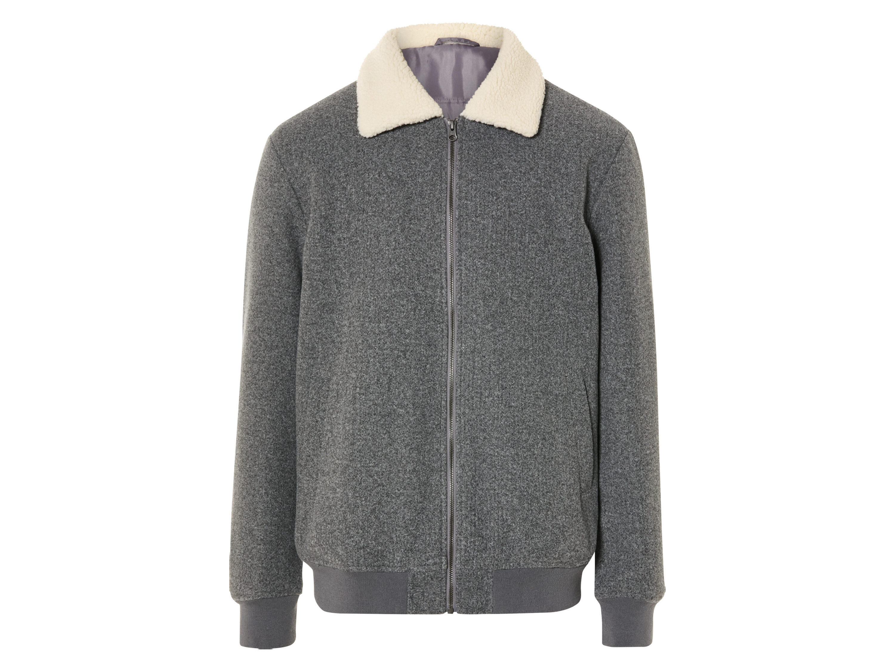 LIVERGY® Herren Jacke Wolloptik (Grau, XXL(60/62)) | 04335814043650