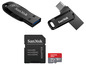 USB-Stick, MicroSD-Karte und SD-Kartenadapter von SanDisk