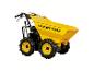 Gelber motorisierter Minidumper Güde GAD 400.1 4x4 mit Mulde und robusten Rädern