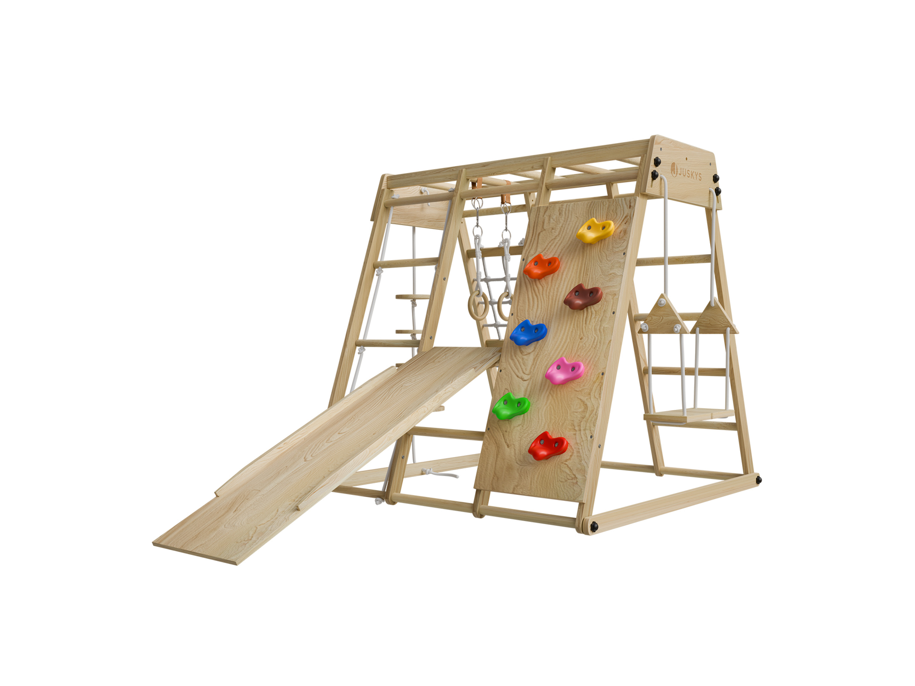 JUSKYS Klettergerüst für Kinder mit Rutsche (Maxi)