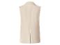 Lange beigefarbene Damenweste mit Revers, Rückansicht