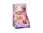 Interaktive Babypuppe im rosa Strampler und Mütze in der Verpackung.