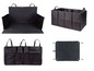 Schwarze Auto-Organizer, darunter ein Aufbewahrungskorb, ein Rücksitzschutz und ein Organizer für die Rücksitzbank.