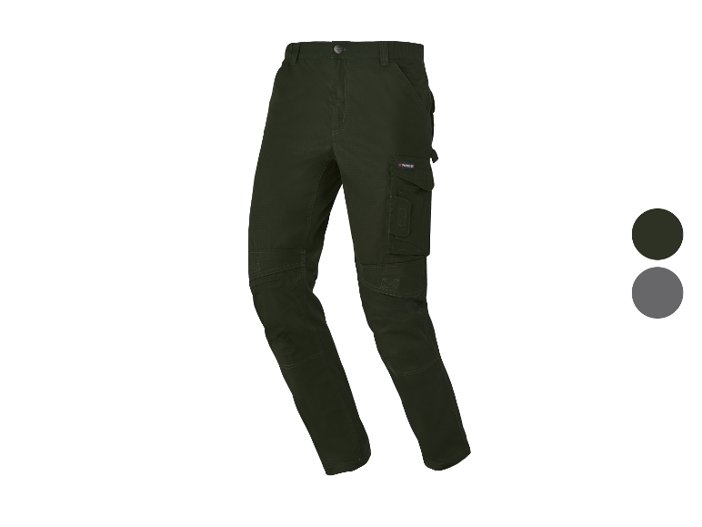 Parkside Arbeitshosen, dunkelgrün und grau.