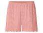 Rosa Damenshorts mit gerippter Textur und Lochmuster.