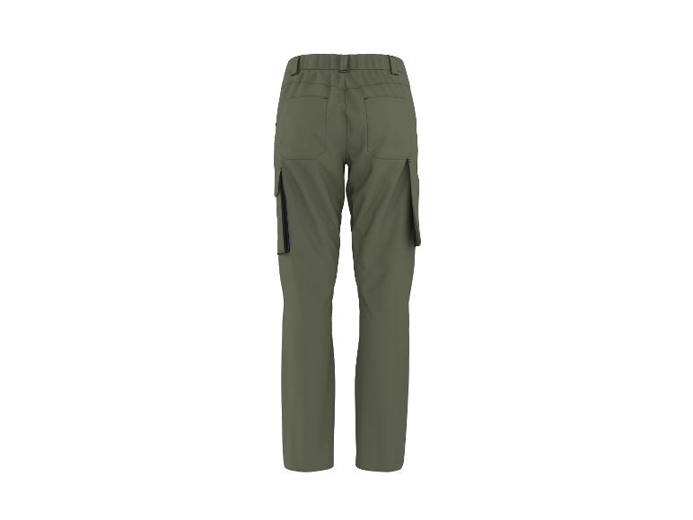 Grüne Herren-Cargohose mit Taschen, Rückansicht.