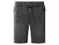 Herren-Jeansshorts in Dunkelgrau mit elastischem Bund und Kordelzug.