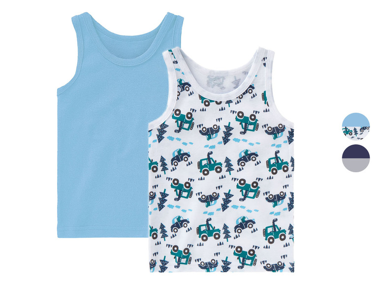 Gehe zu Vollbildansicht: lupilu Kleinkinder Jungen Feinripp-Unterhemd, 2 Stück - Bild 1
