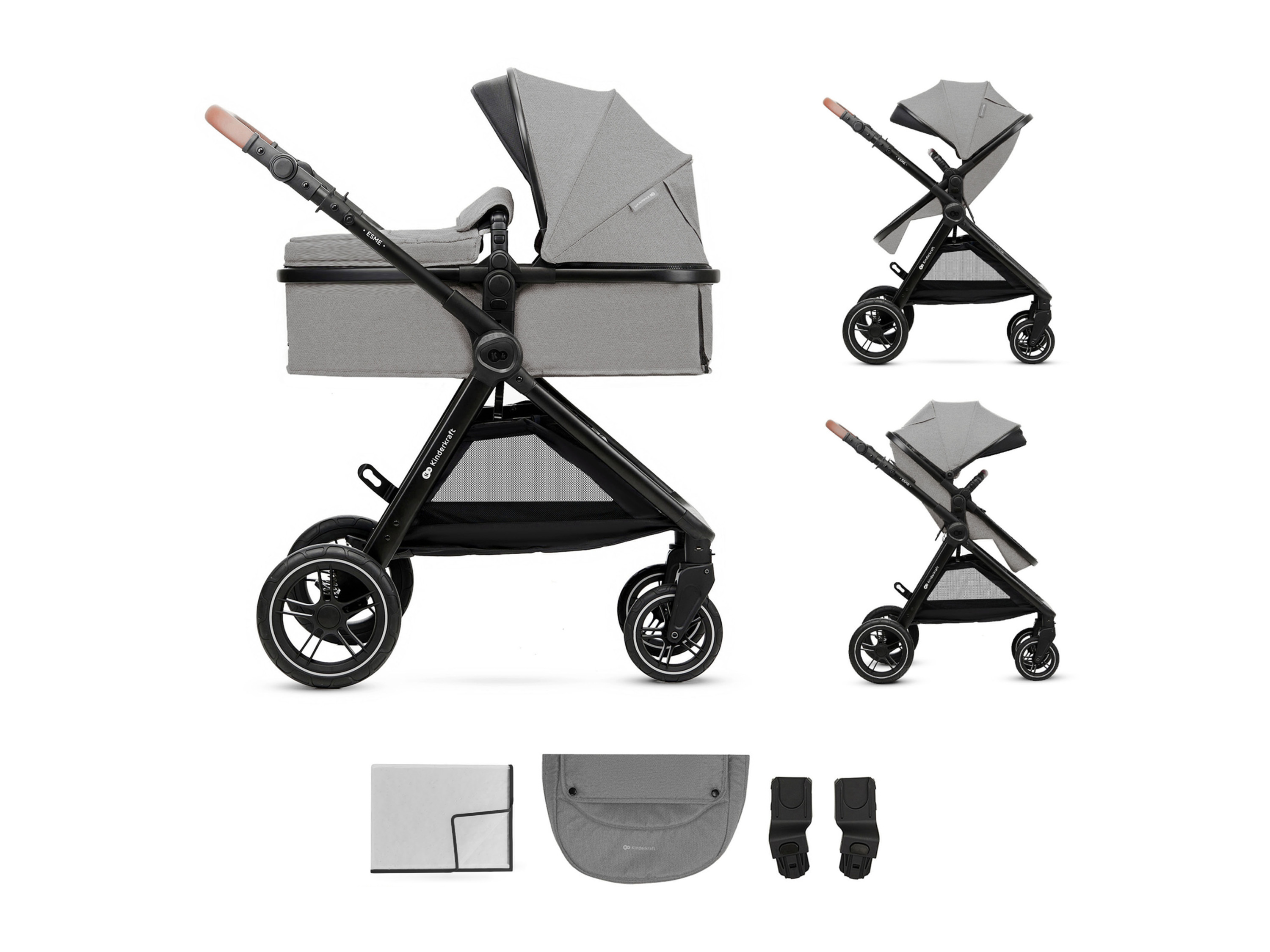 KINDERKRAFT Kinderwagen »Esme Classic 2in1« (Grau) – Bild 3 von 4