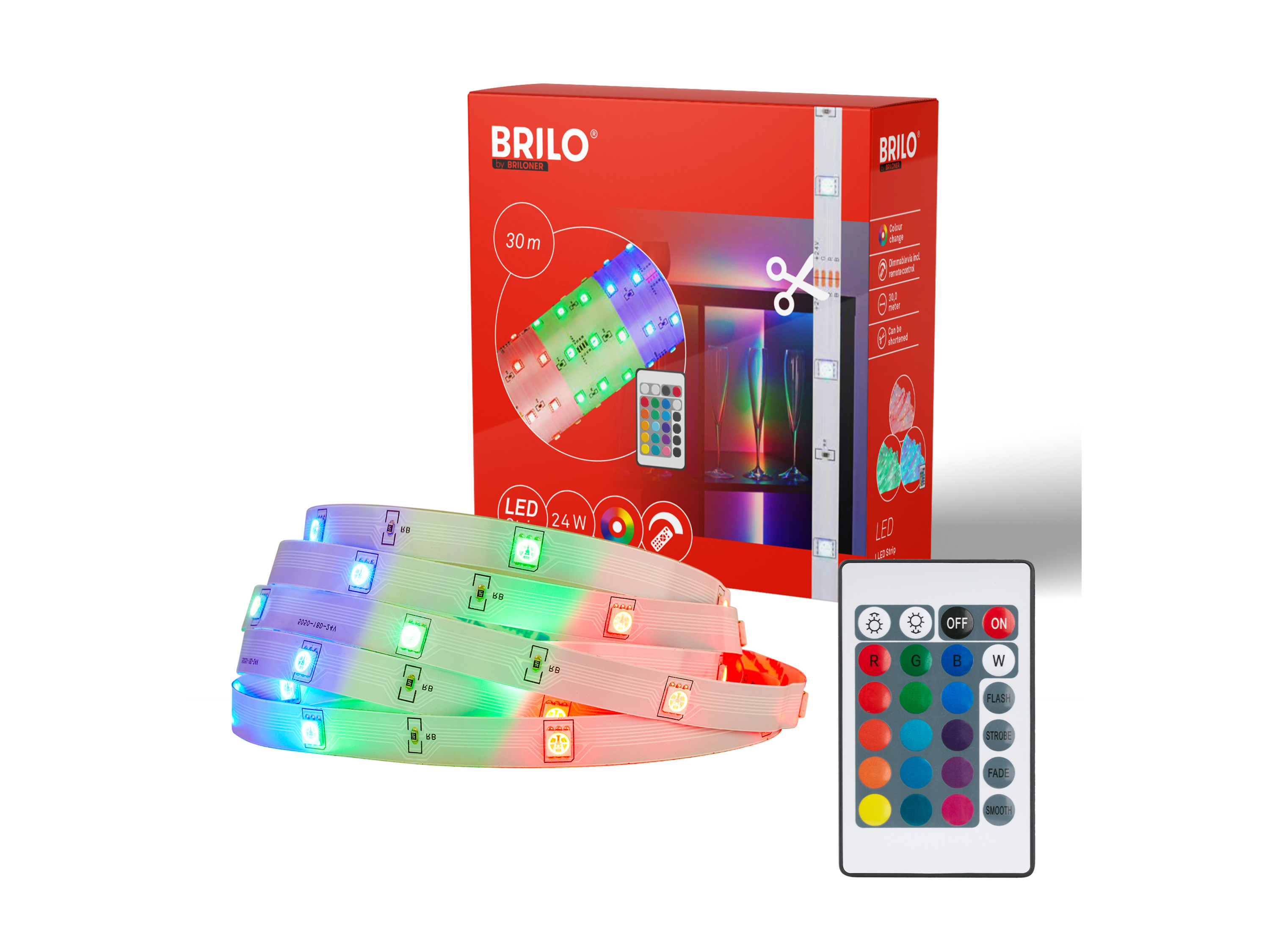 BRILONER RGB LED Flexband - Extralang ab 20m (30m)""