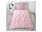 Rosa Kinderbettwäsche mit Snoopy und Woodstock.