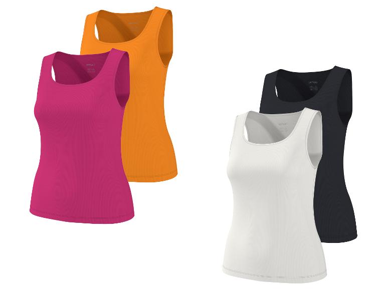 Damen-Tanktops in Fuchsia, Orange, Weiß und Schwarz