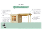 Karibu Gartenhaus: 19 mm Modell mit Anbaudach.