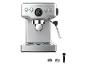 Eine silberne Cecotec Espressomaschine mit Siebträger und Zubehör.