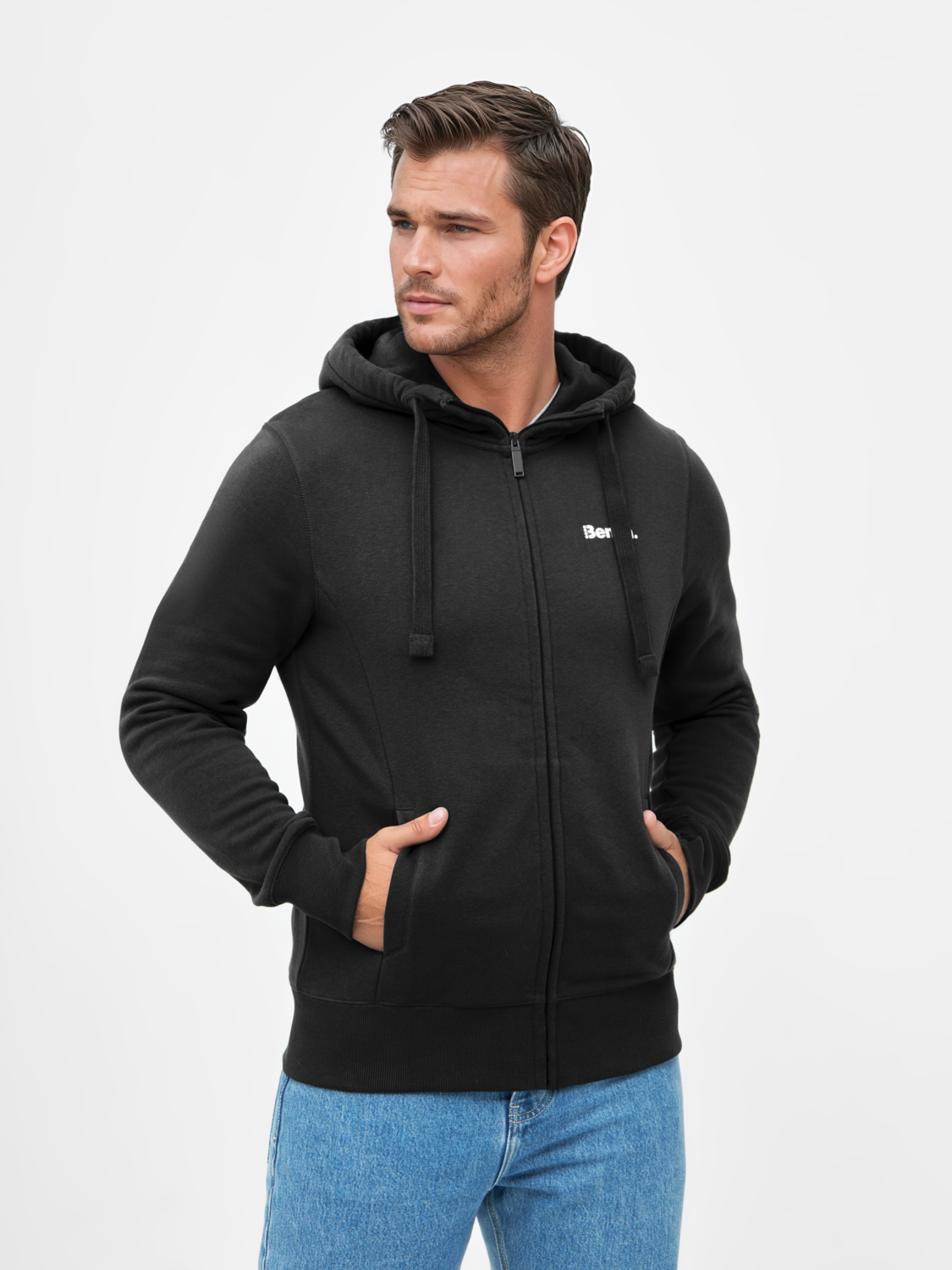Thumbnail - BENCH Herren Sweathoodie/Sweatjacke (schwarz (Sweatjacke), M)