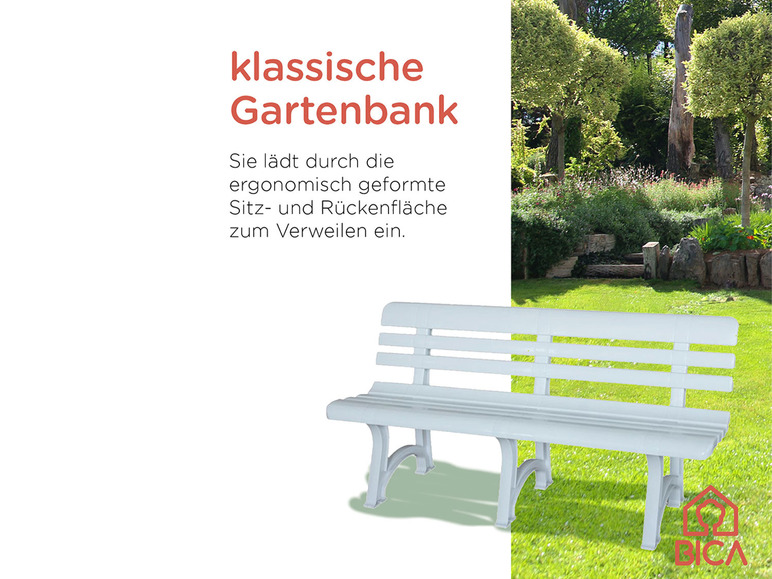Gehe zu Vollbildansicht: Bica Gartenbank »Olimpia«, 3-Sitzer, Kunststoff, witterungsbeständig, 330 kg Belastbarkeit - Bild 10