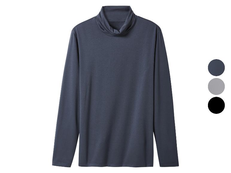 Dunkelgraues Rollkragen-Langarmshirt, mit angezeigten Farboptionen.