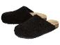Schwarze Winter-Hausschuhe mit Kunstfellfutter und Korksohle