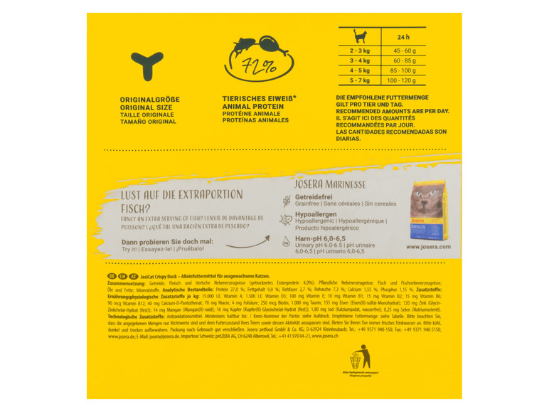 Gehe zu Vollbildansicht: JosiCat Katzentrockennahrung Crispy Duck, 3 x 650 g - Bild 4