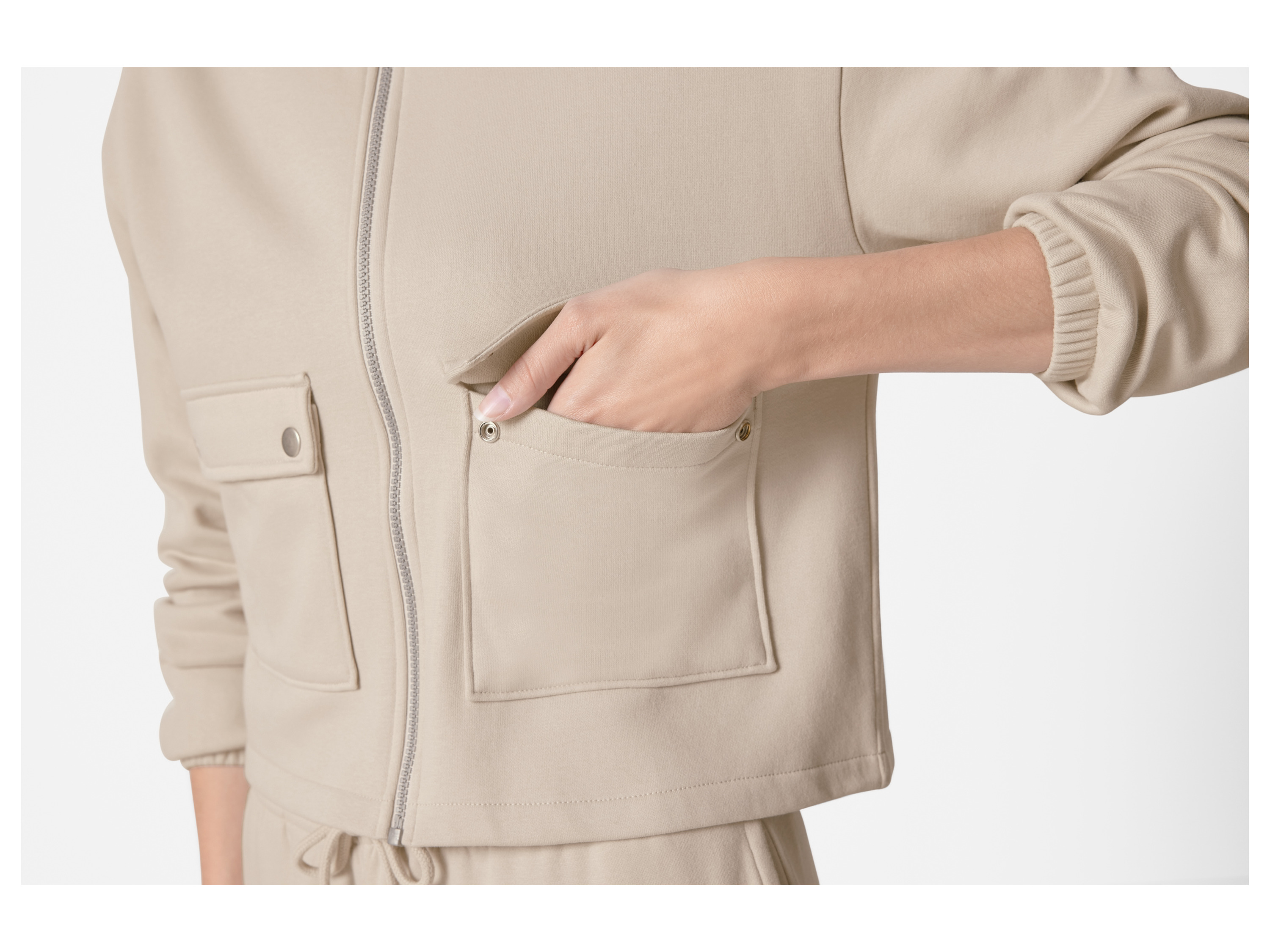 Thumbnail - esmara® Damen Sweatjacke (Beige, L (44/46))