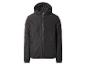 Schwarze Herren-Kapuzenjacke mit Reißverschluss und Taschen.
