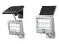 Zwei solarbetriebene LED-Wandleuchten mit Bewegungsmelder.
