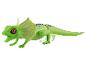 Ein grünes Spielzeug-Leguan mit einer aufrechten Kamm.
