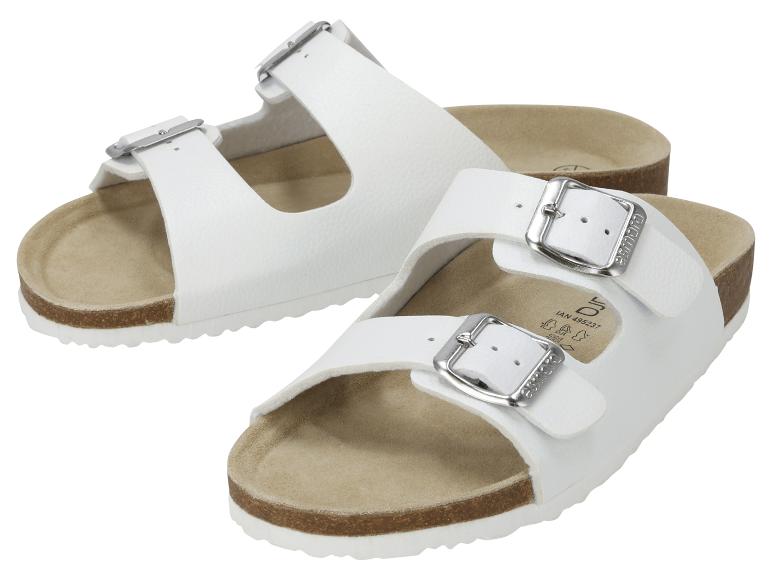 Weiße Esmara Damen-Sandalen mit zwei Riemen und Schnallen