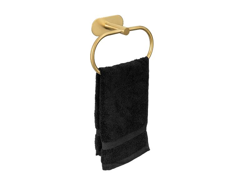 Goldener Handtuchring mit einem schwarzen Handtuch.