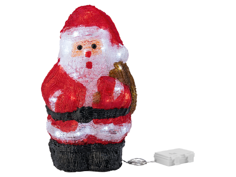 Leuchtende Weihnachtsmann-Dekoration mit weißer Batteriebox